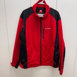 Columbia Omni Wind Block Softshell Jacket Red Black Mens XL